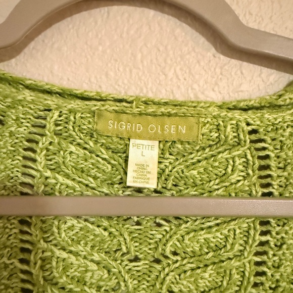 Sigrid Olsen Vibrant Green Knit Cardigan - Picture 2 of 4